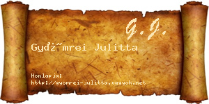 Gyömrei Julitta névjegykártya